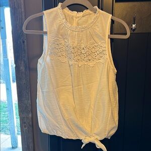 White Lace Detail Sleeveless Top
